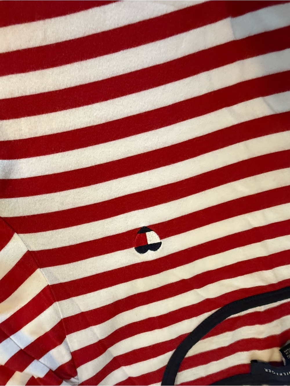 Tommy Hilfiger Red and White Striped Short Sleeve Kids Tee - Picture 2 of 5